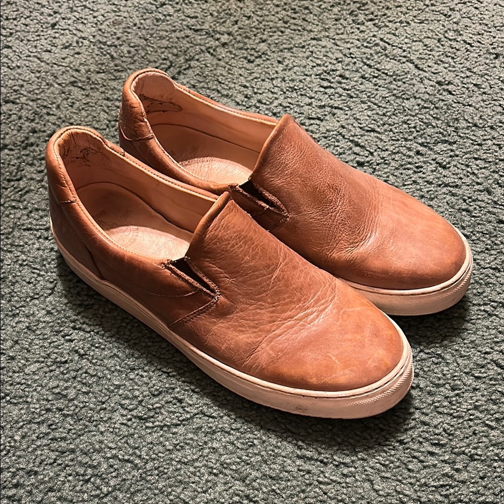 Bed Stu Brown Leather Loafers Slip-On Style